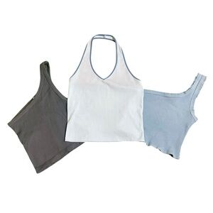 Lot of 3 Cropped Tank Tops American Eagle Urban Outfitters Sling Shoulder